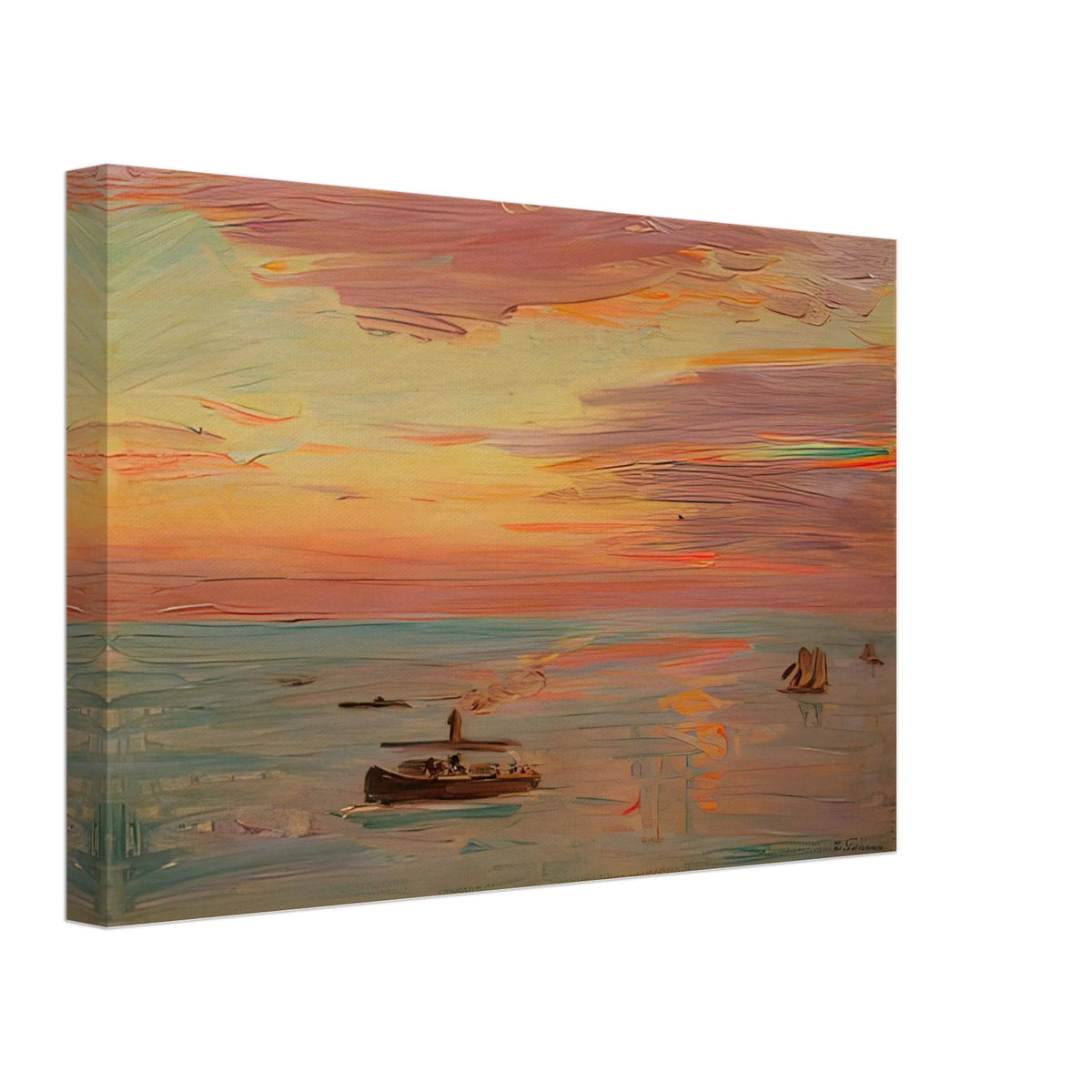 Sunrise at the Port of Kobe by Fujishima Takeji, canvas, view 2
