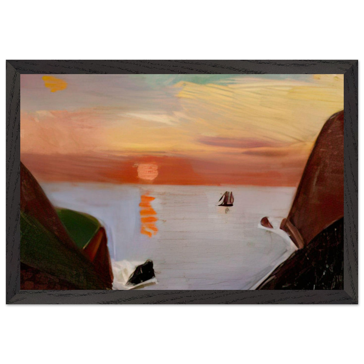 Sunrise, Cape Daio by Fujishima Takeji, framed poster, view 2