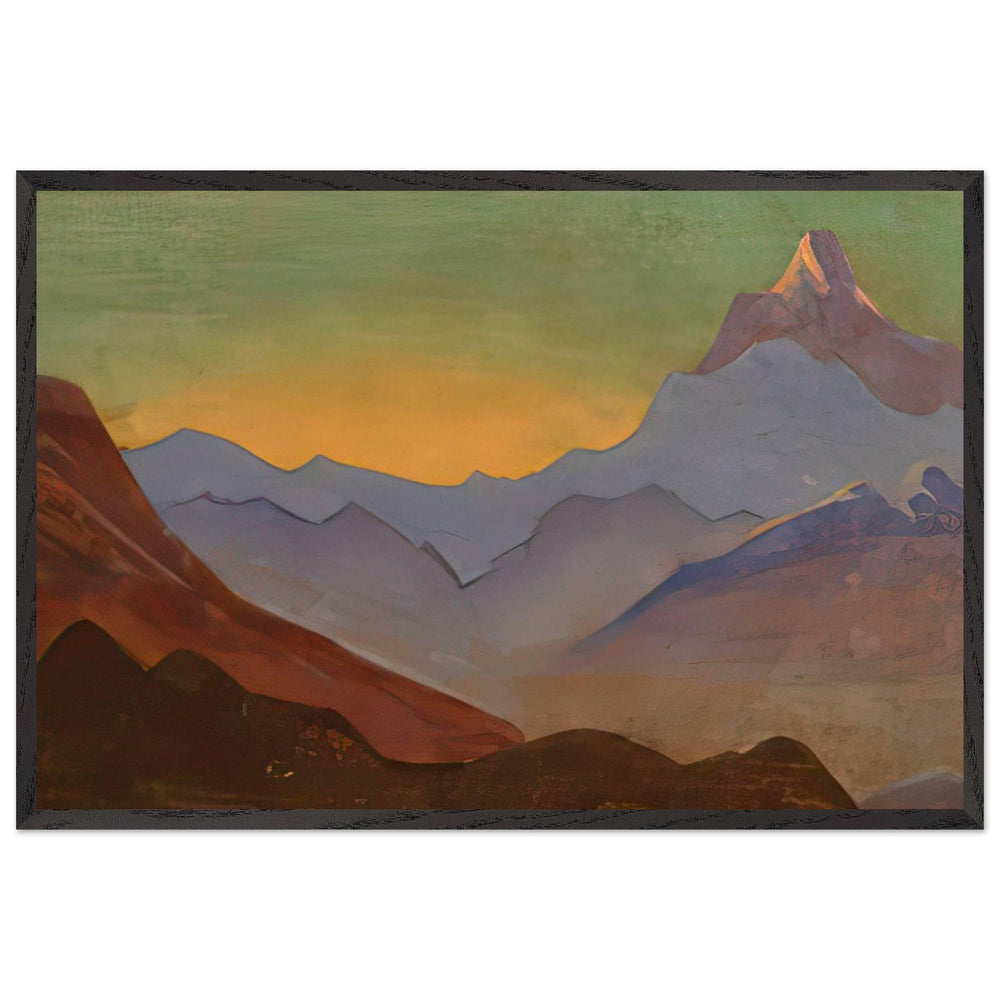 Sunrise in Himalayas by Nicholas Roerich, framed poster