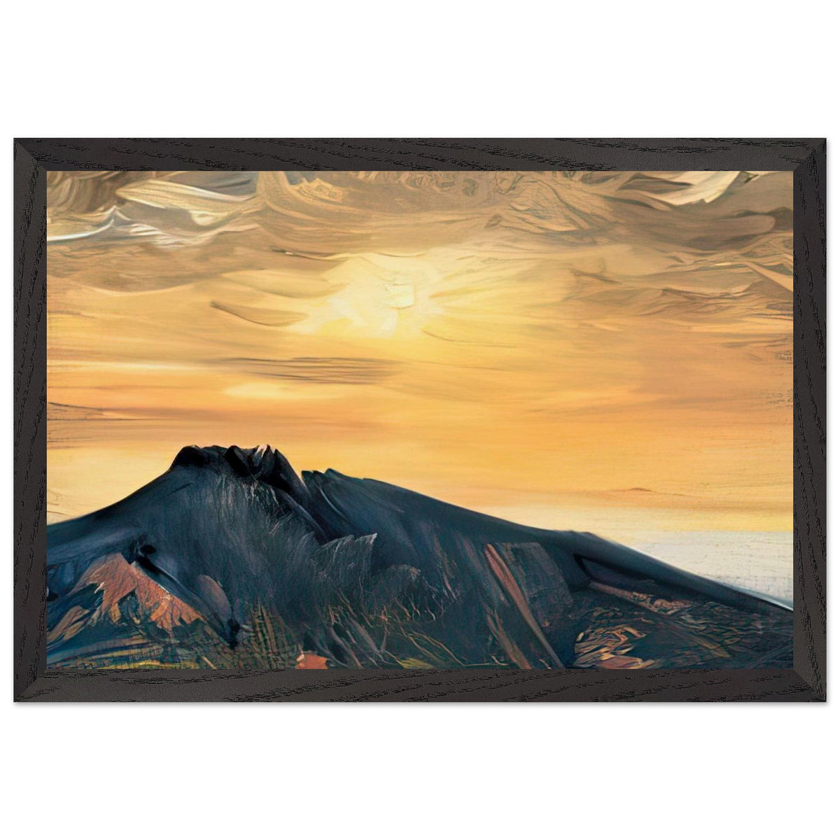 Sunrise over Mount Goken by Fujishima Takeji, framed poster, view 2