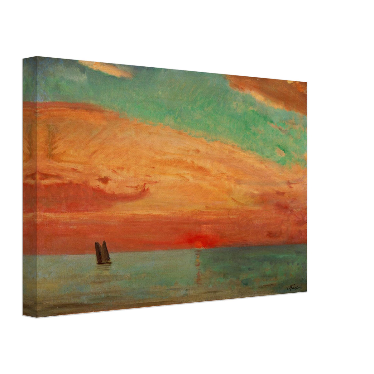 Sunrise over the Eastern Sea by Fujishima Takeji, canvas, view 2