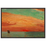 Sunrise over the Eastern Sea by Fujishima Takeji, framed poster