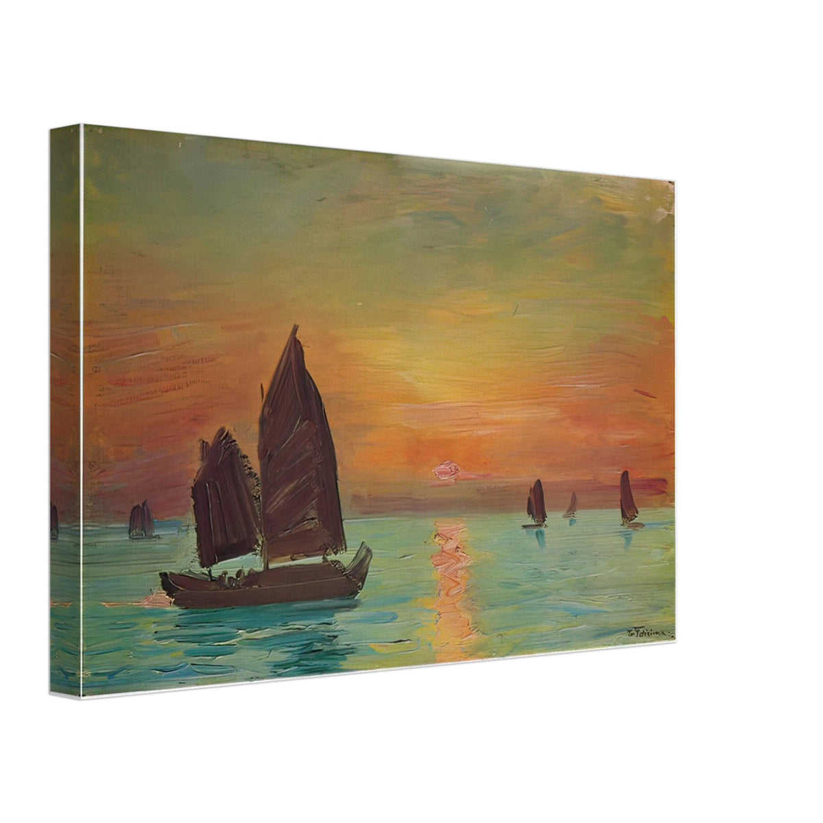 Sunrise (Sunrise in Taiwan) by Fujishima Takeji, canvas, view 2