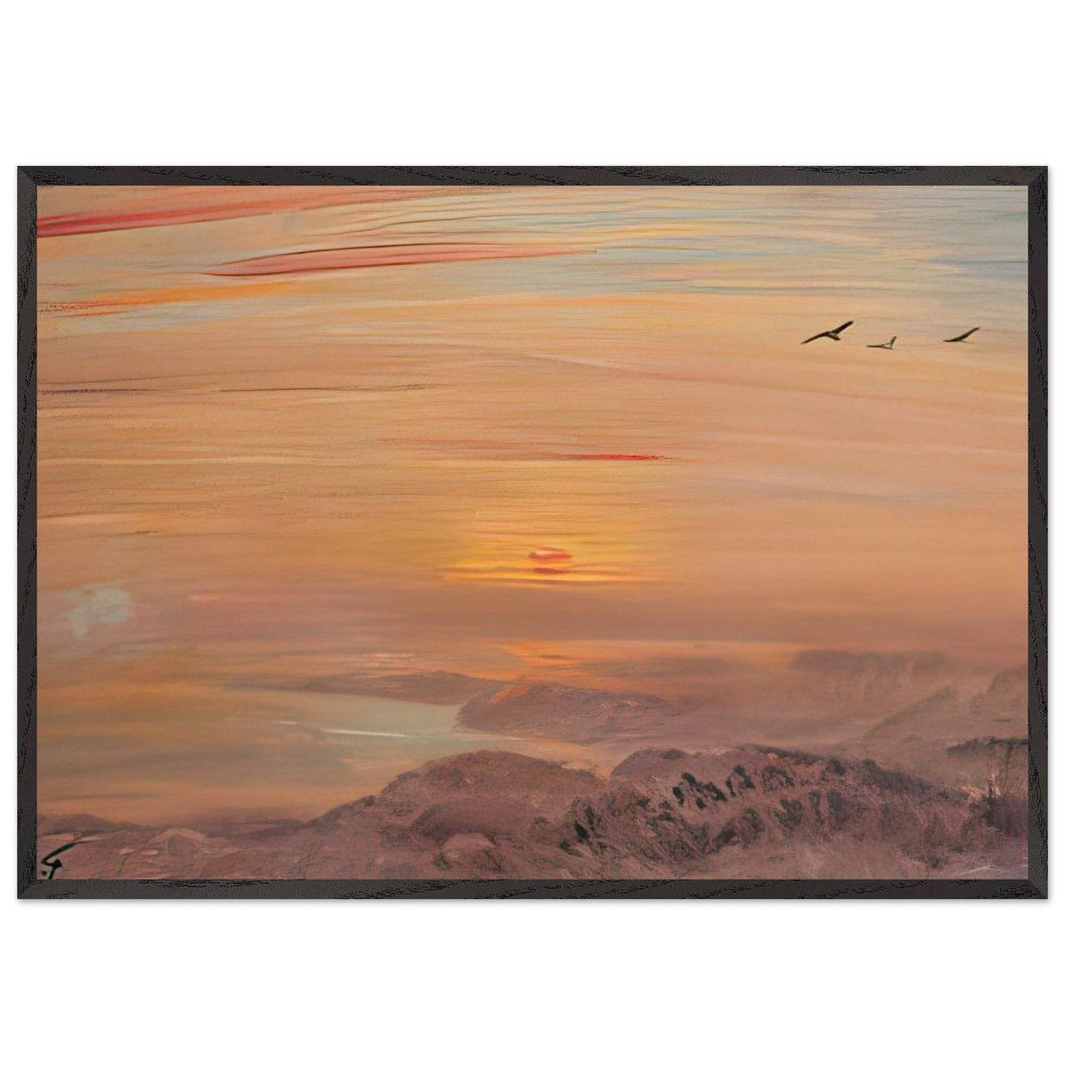 Sunrise (Toba, Mount Asama) by Fujishima Takeji, framed poster, view 3