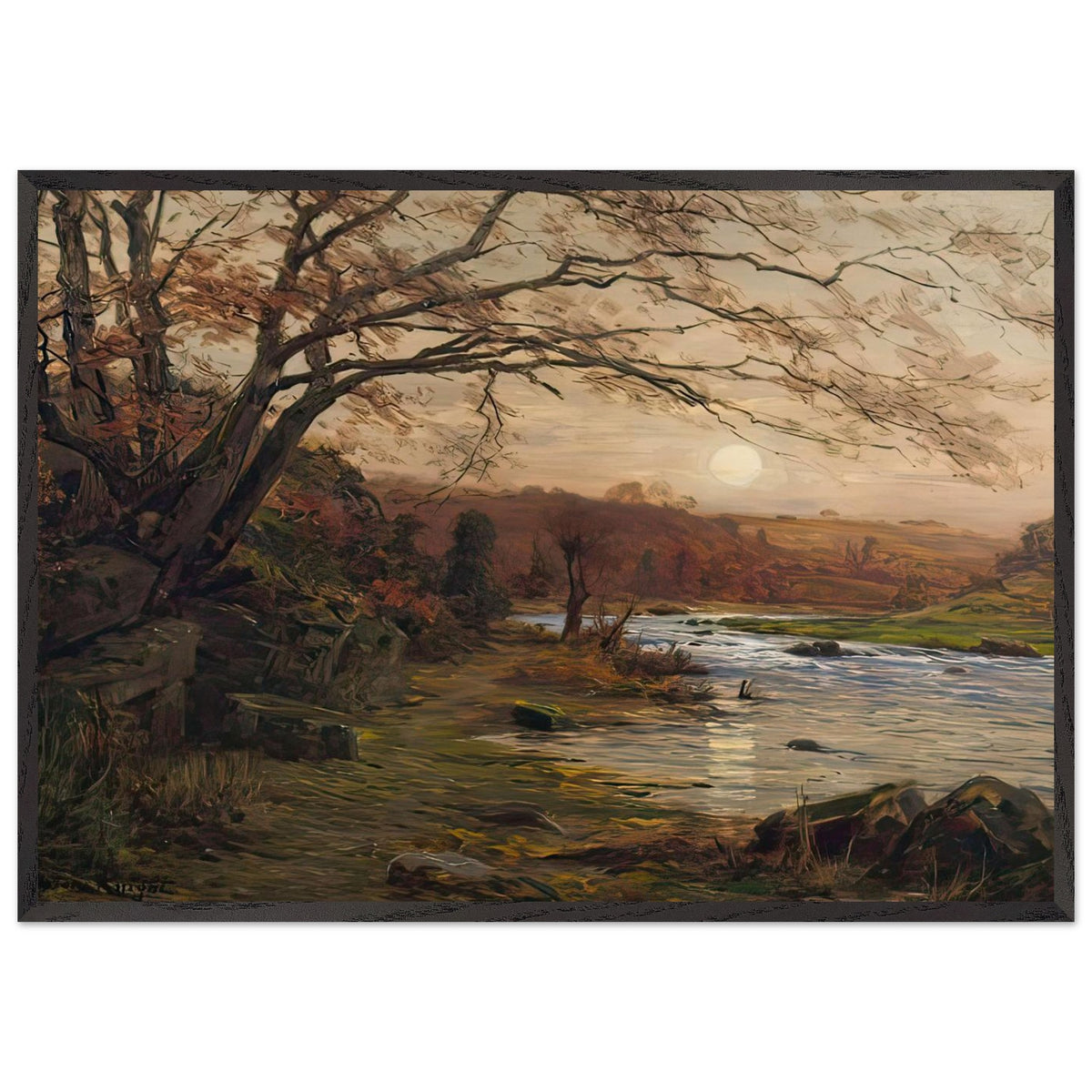 Sunset on the River by Louis Aston Knight, framed poster, view 3