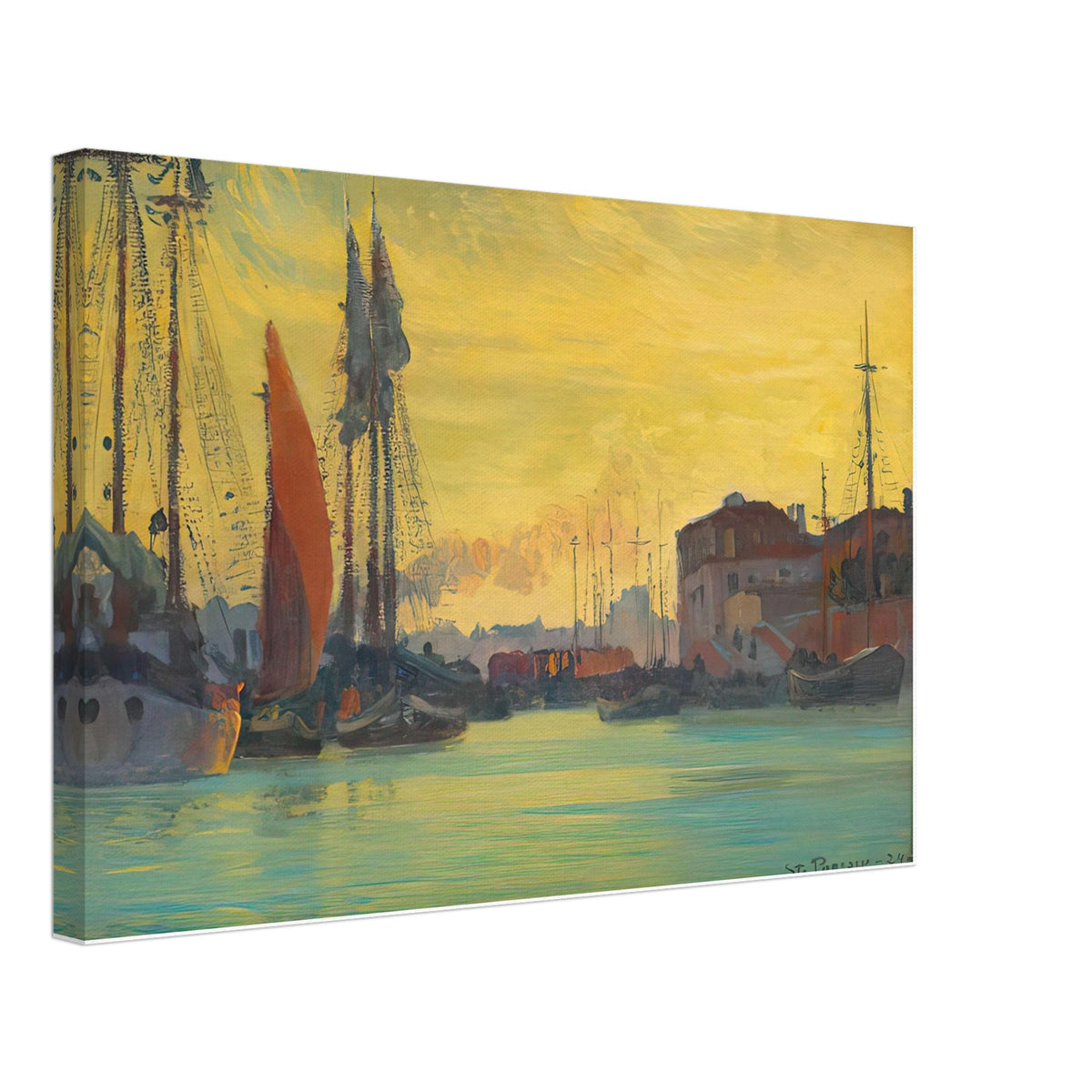 Sunset Over Chioggia by Stefan Popescu, canvas