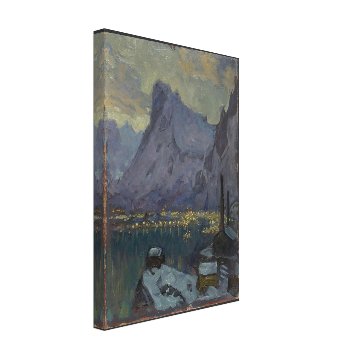 Svolvaer Harbour at the Height of the Fishing Season. Study from Lofoten by Anna Katarina Boberg, canvas, view 2