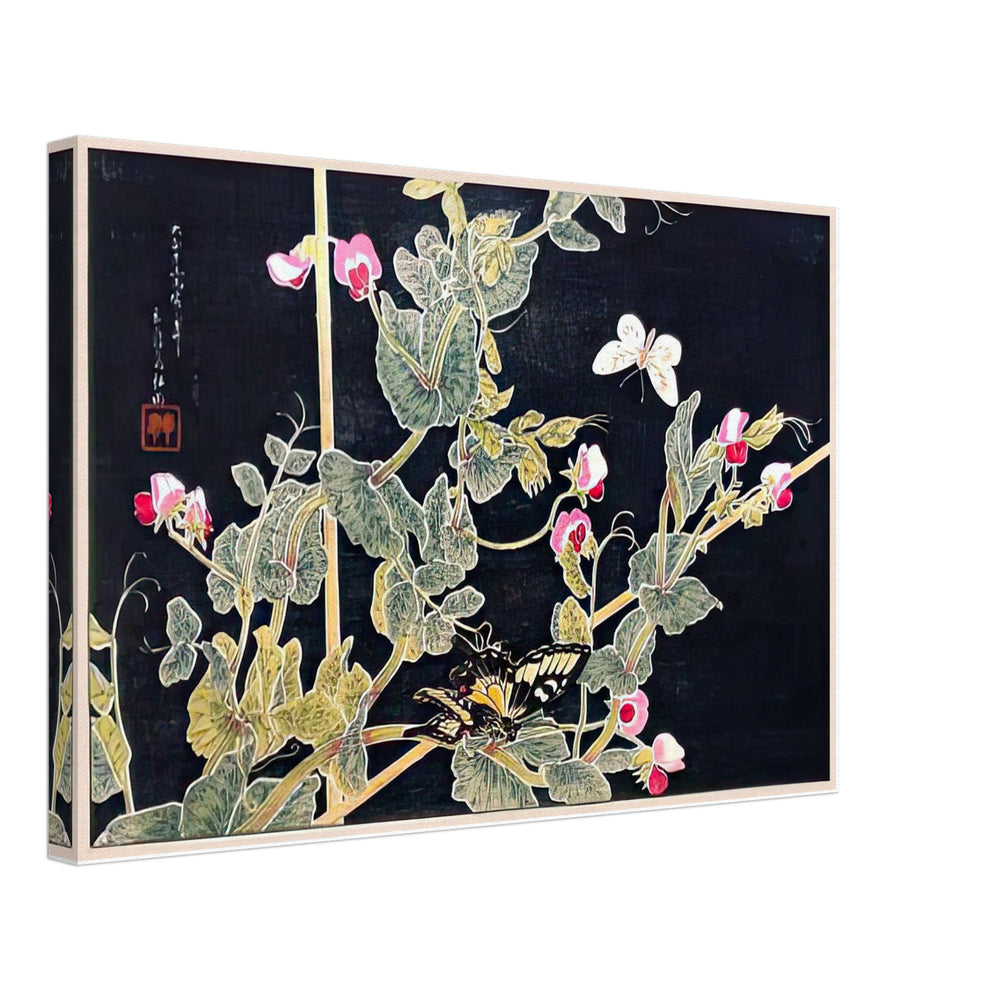 Sweetpeas and Butterflies by Shotei Takahashi, canvas