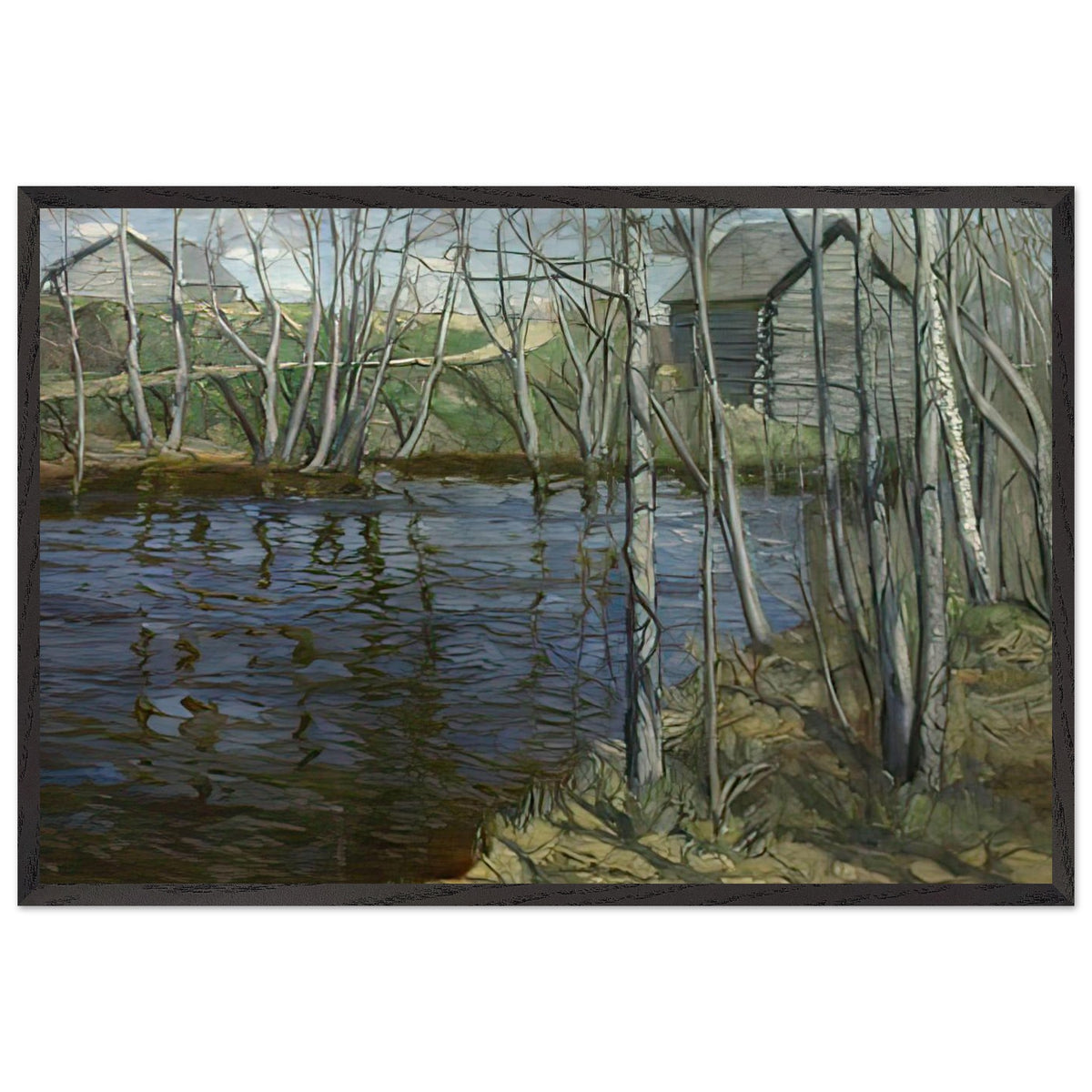 Быстрая Речка (Swift River) by Vitold Byalynitsky-Birulya, framed poster