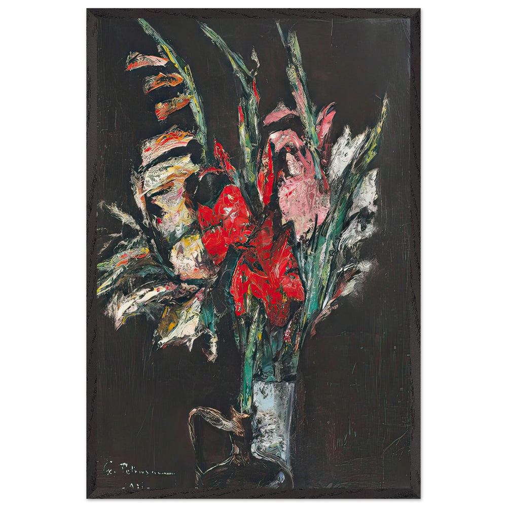 Sword-Lillies by Gheorghe Petrascu, framed poster