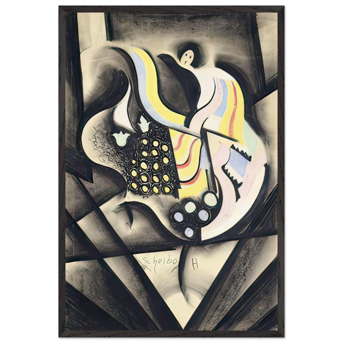 Táncosnő 1927 by Scheiber Hugó, framed poster