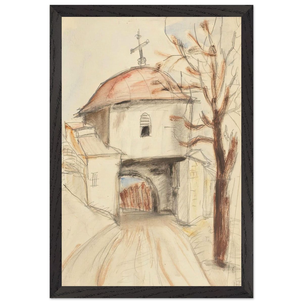 Târgoviște Monastery Bell Tower by Theodor Pallady, framed poster, view 2