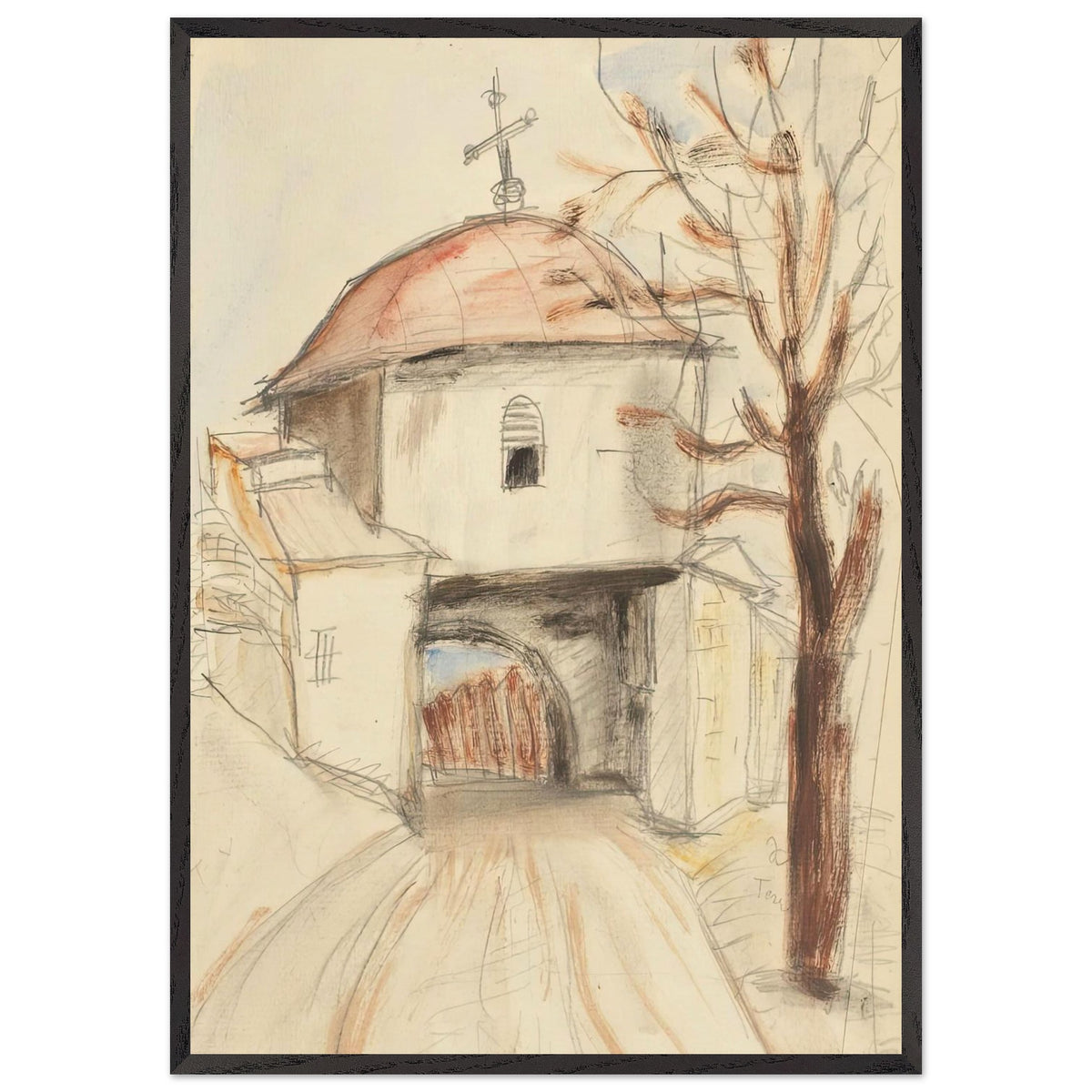 Târgoviște Monastery Bell Tower by Theodor Pallady, framed poster, view 3