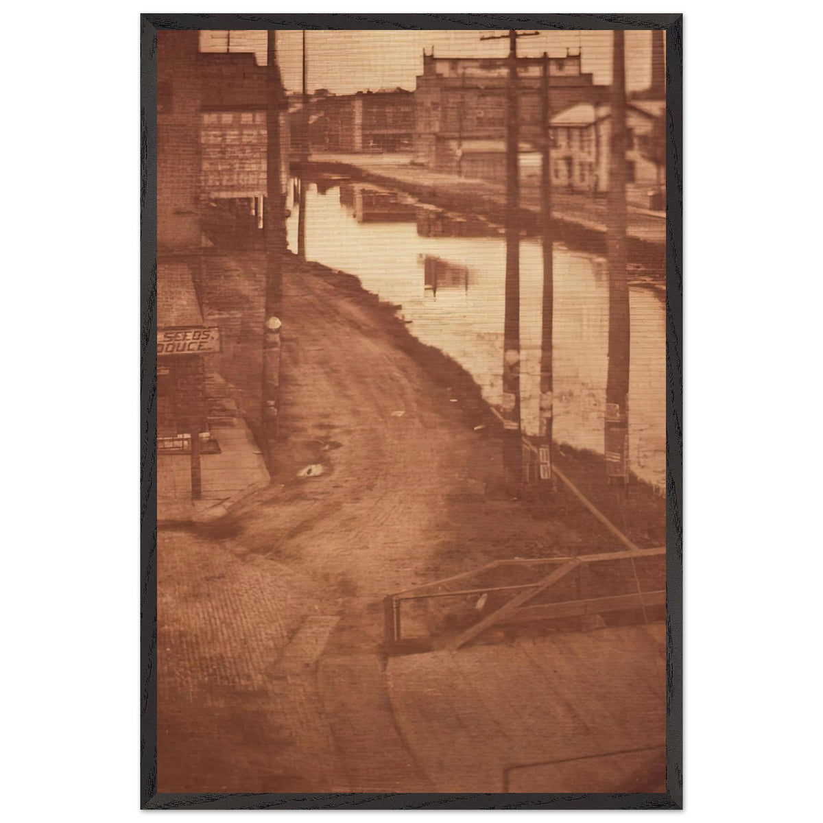Telegraph Poles by Clarence White, framed poster