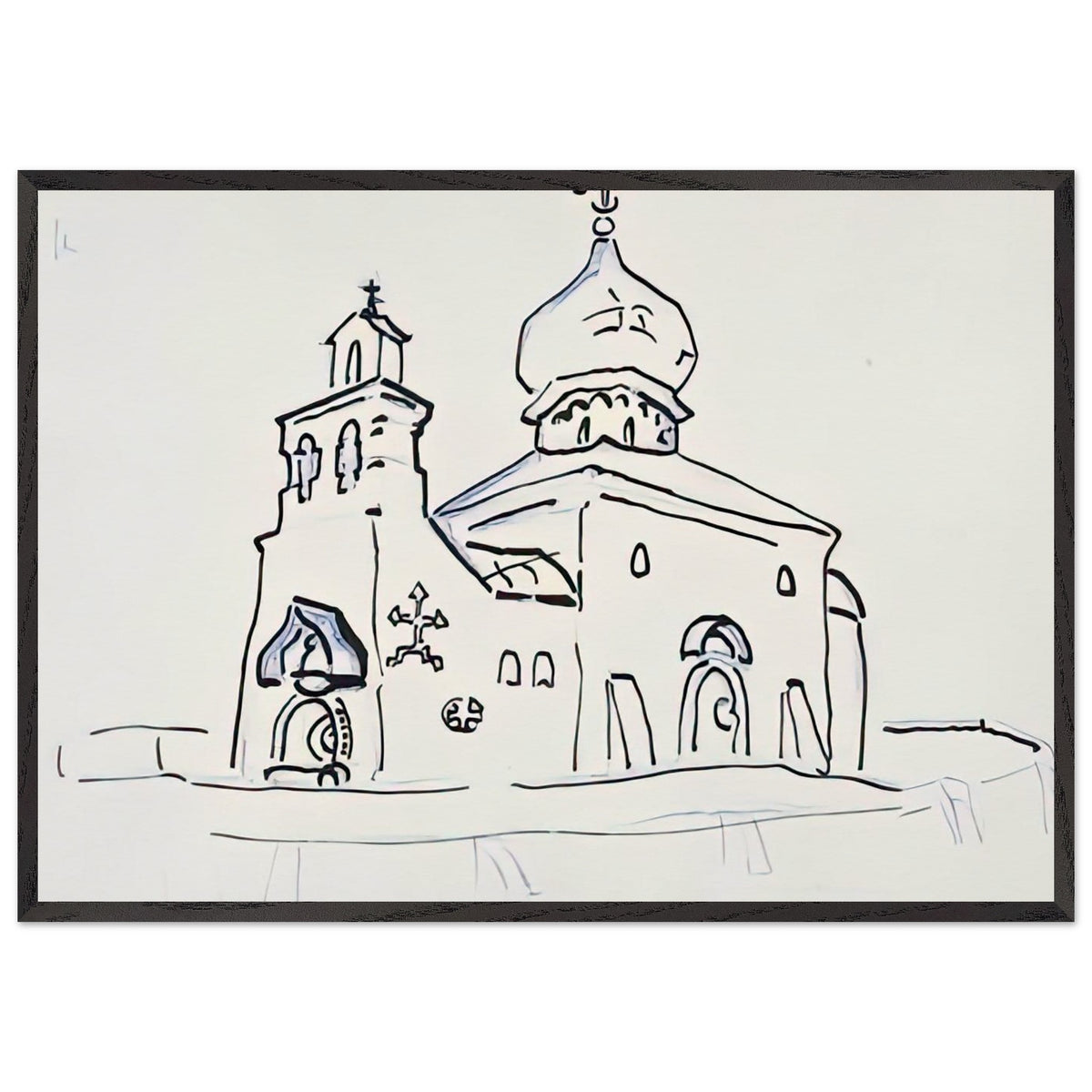 Temple in Skvernitsy by Nicholas Roerich, framed poster, view 3