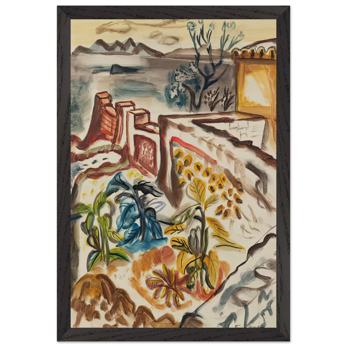 Terrace Garden, Ibiza by Frances Hodgkins, framed poster, view 2