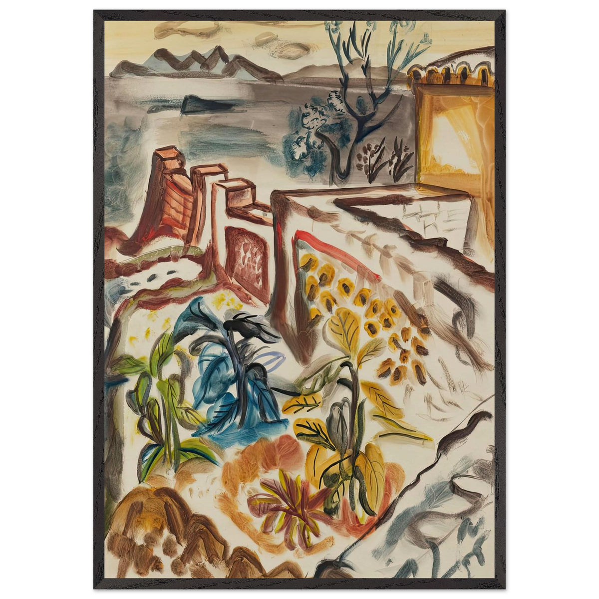 Terrace Garden, Ibiza by Frances Hodgkins, framed poster, view 3