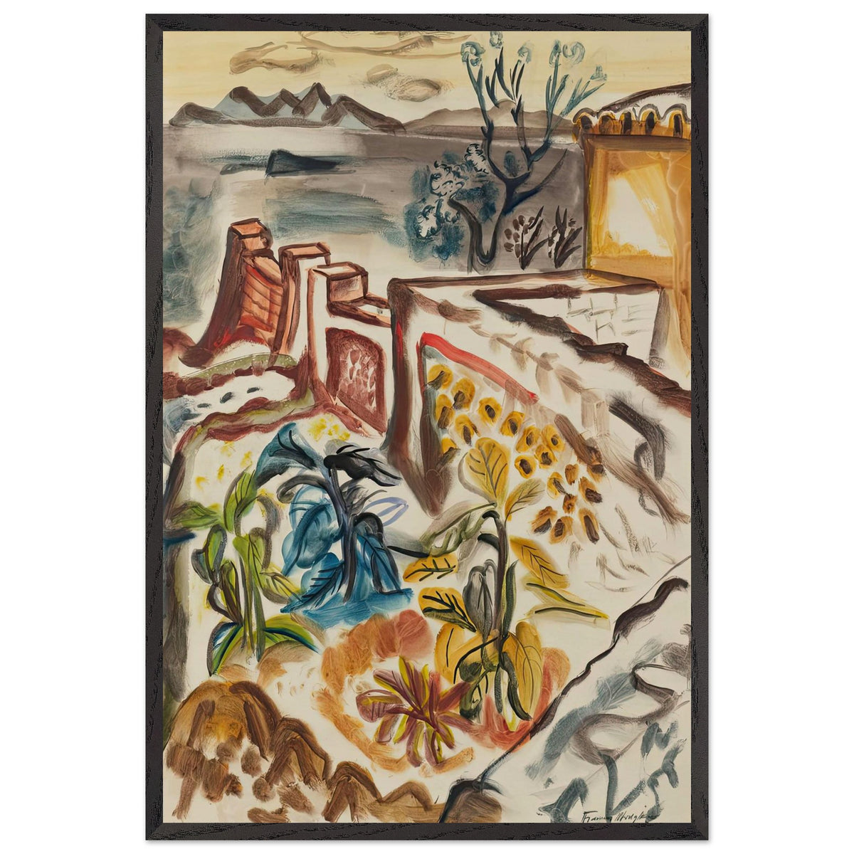 Terrace Garden, Ibiza by Frances Hodgkins, framed poster