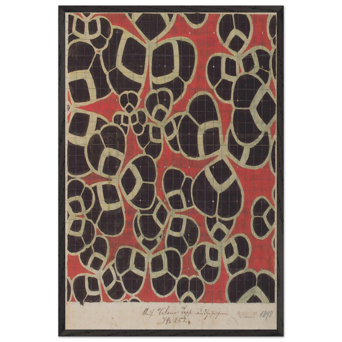 Textile Design for the Bristol Hotel in Bolzano by Koloman Moser, framed poster