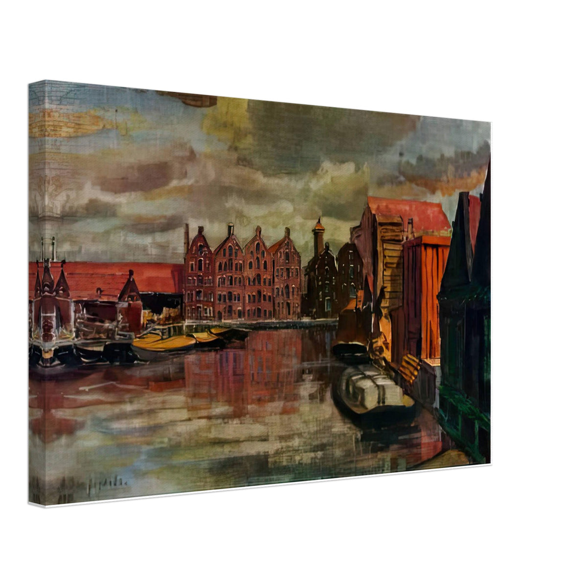 The Amsterdam Port by Anna Ostroumova-Lebedeva, canvas