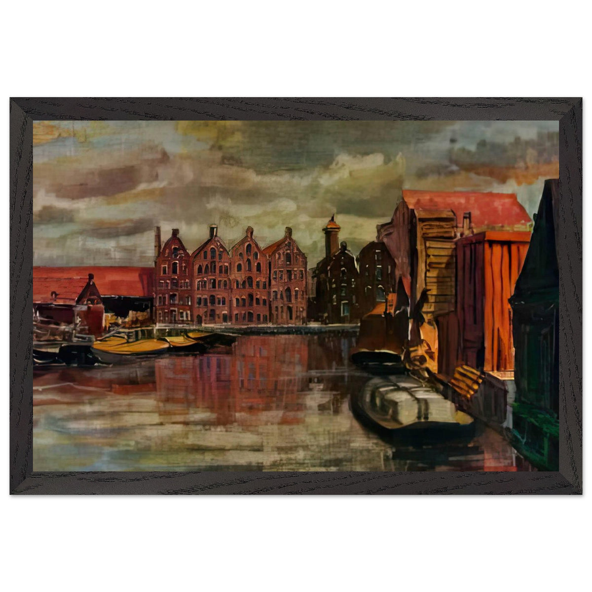 The Amsterdam Port by Anna Ostroumova-Lebedeva, framed poster, view 2