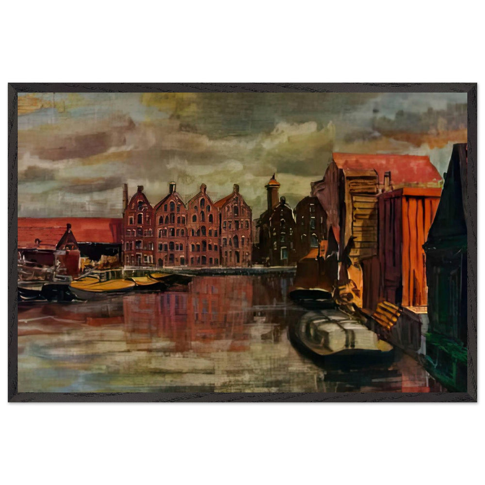 The Amsterdam Port by Anna Ostroumova-Lebedeva, framed poster