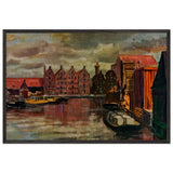 The Amsterdam Port by Anna Ostroumova-Lebedeva, framed poster