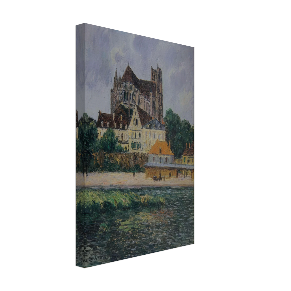 The Auxerre Cathedral by Gustave Loiseau, canvas, view 2