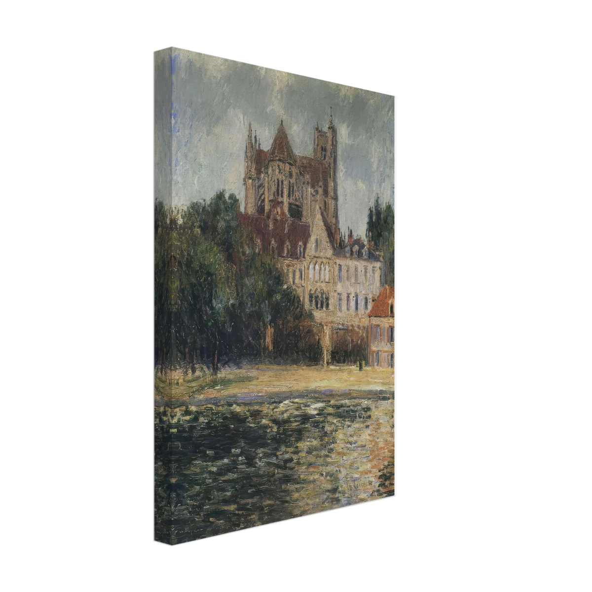 The Auxerre Cathedral by Gustave Loiseau, canvas, view 2