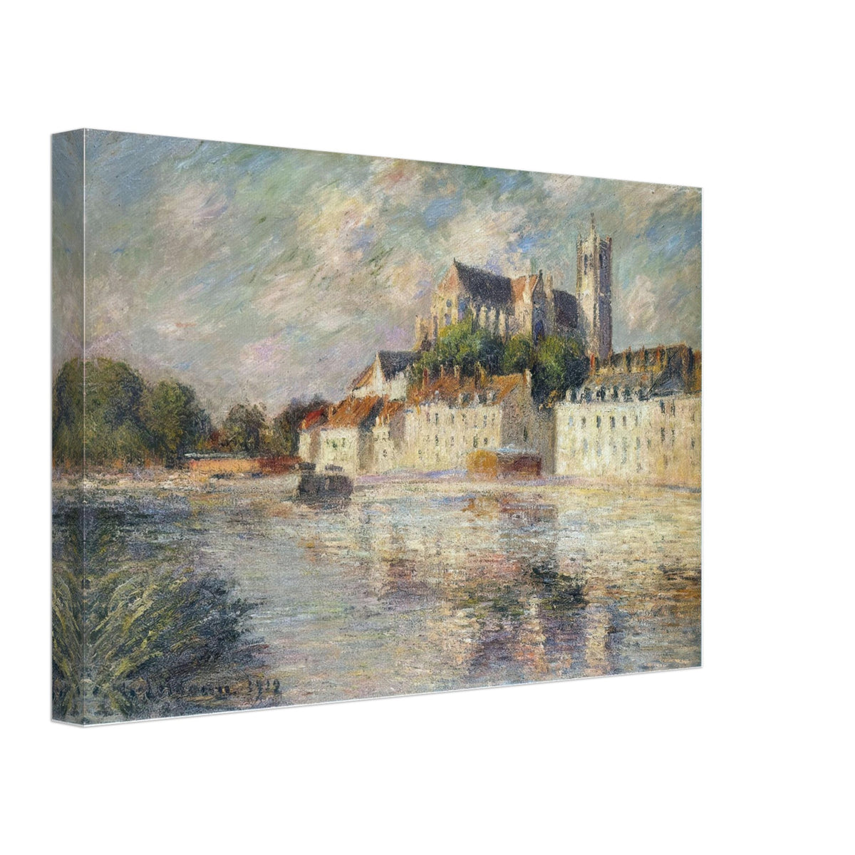 The Auxerre Cathedral by Gustave Loiseau, canvas, view 2
