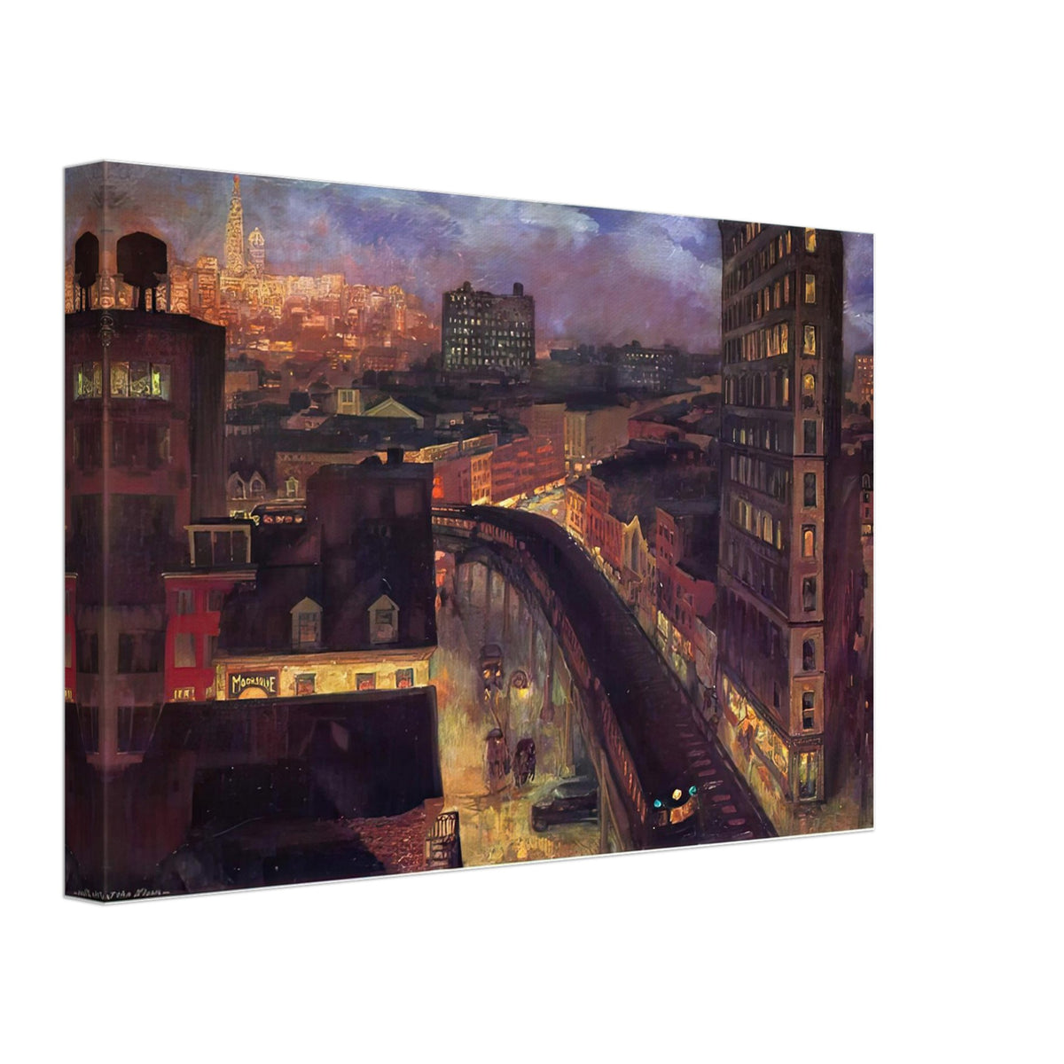 The City from Greenwich Village by John French Sloan, canvas, view 2