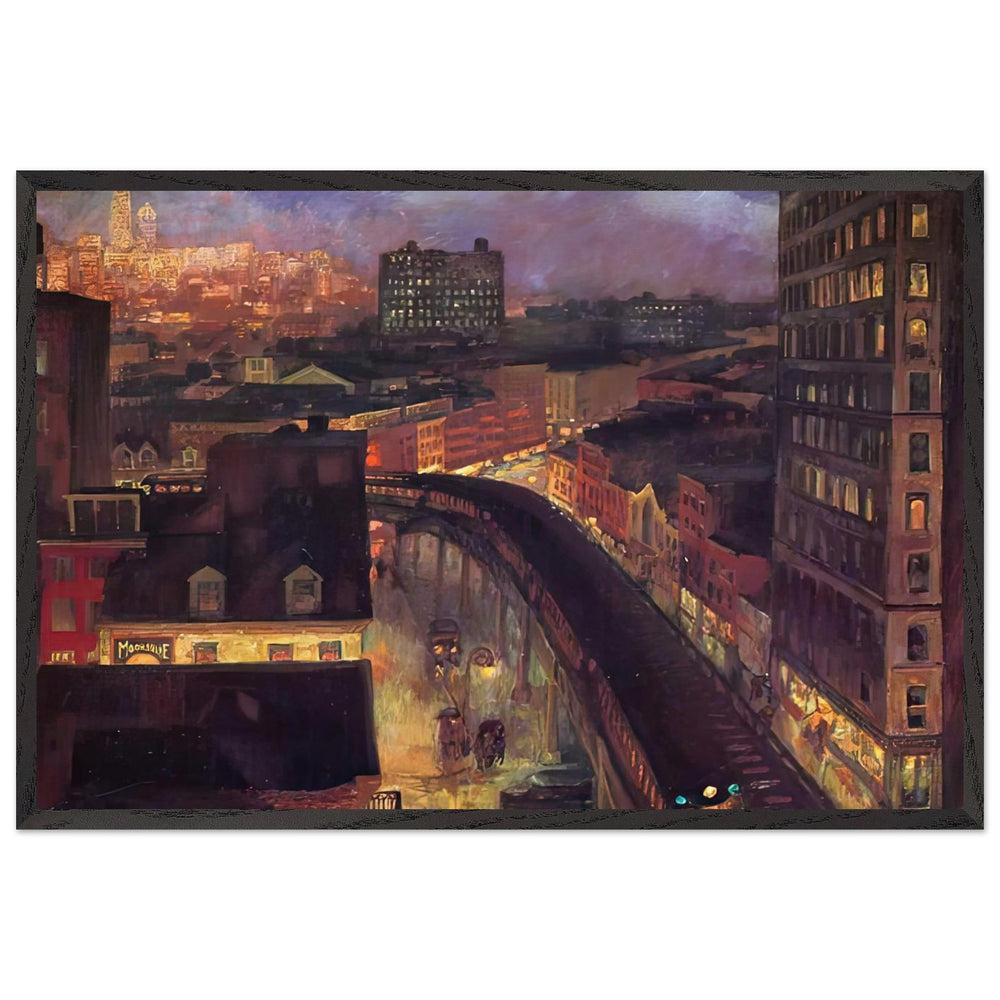 The City from Greenwich Village by John French Sloan, framed poster