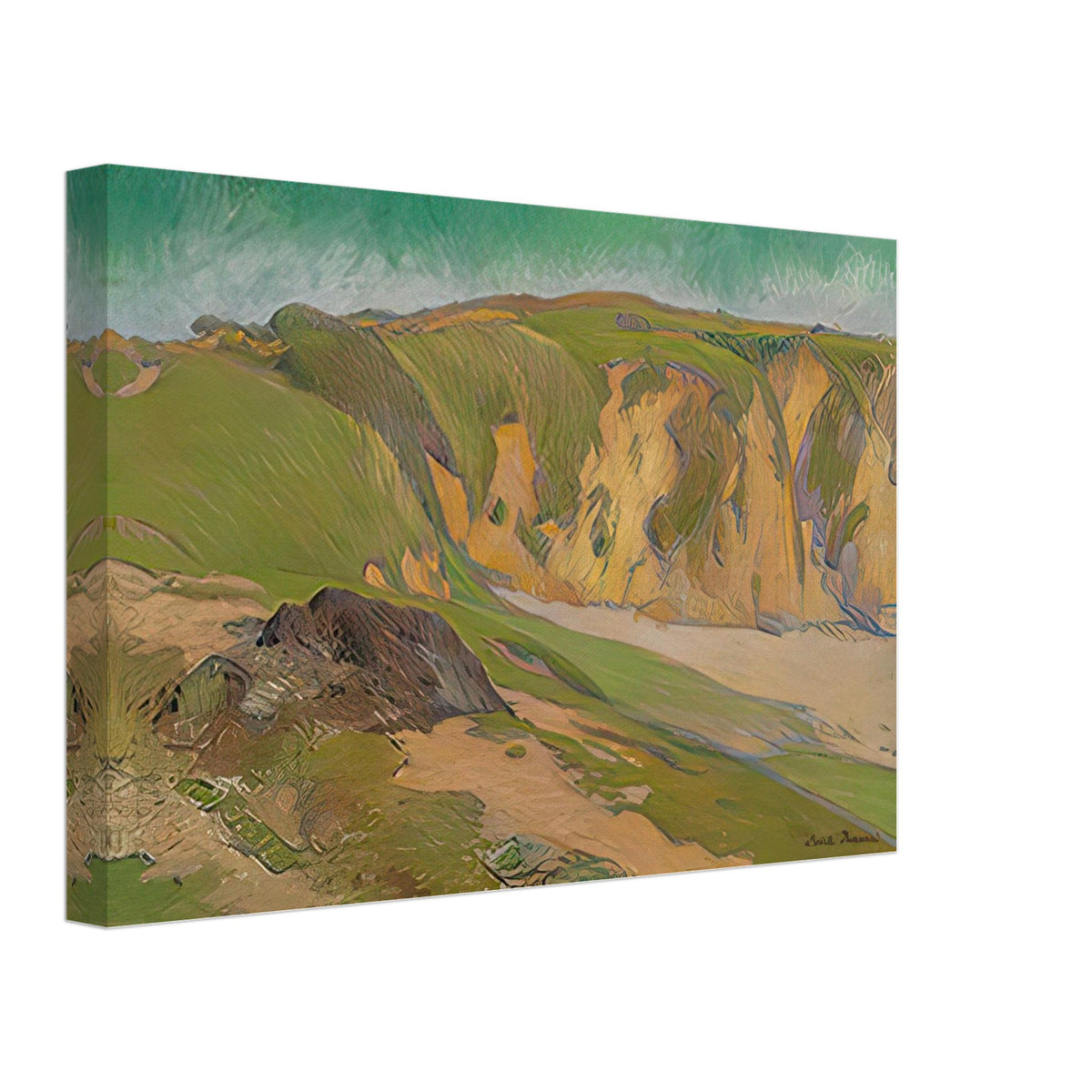 The Cliffs at Le Pouldu by Emile Bernard, canvas, view 2