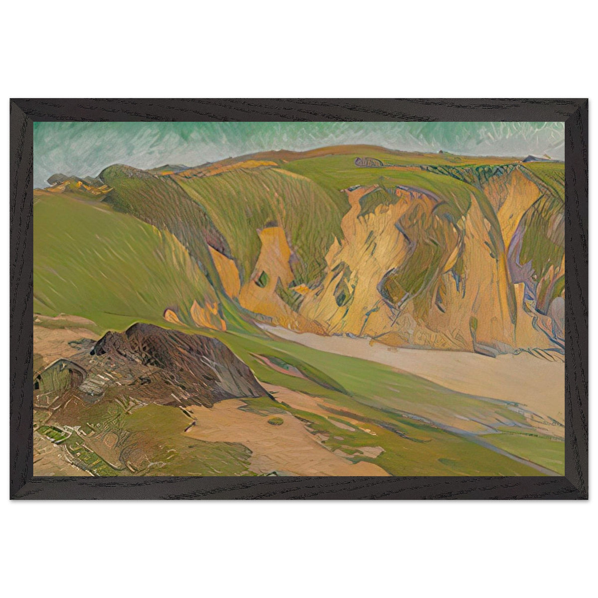 The Cliffs at Le Pouldu by Emile Bernard, framed poster, view 2