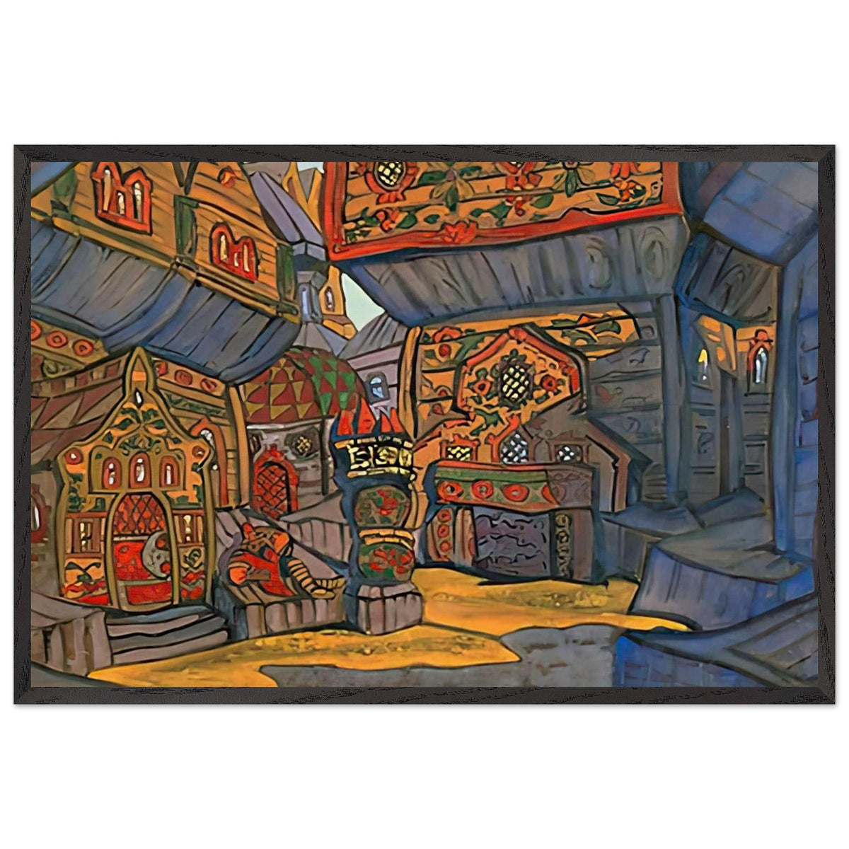 The Court of Prince Vladimir Galitsky by Nicholas Roerich, framed poster