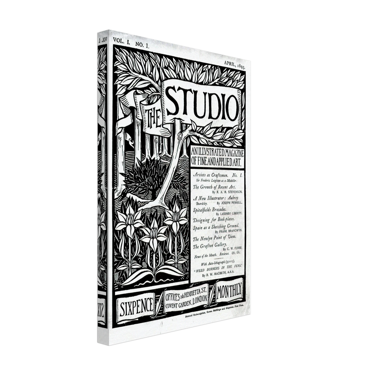 The Cover of The Studio Volume 1 by Aubrey Beardsley, canvas, view 2