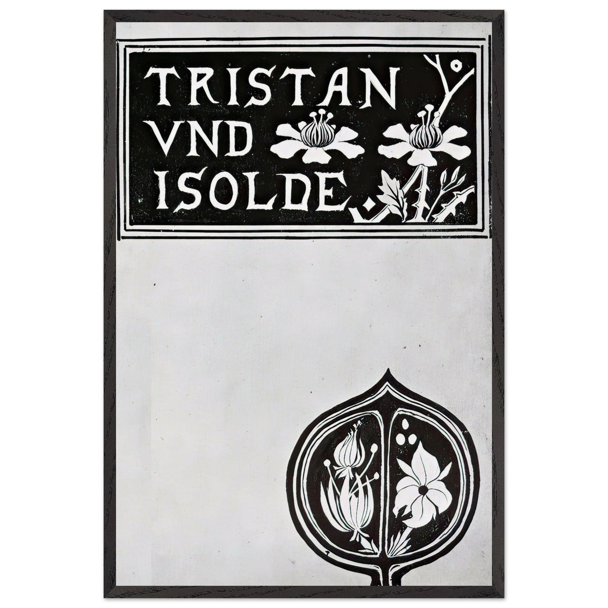 The Cover of Tristan and Isolde by Aubrey Beardsley, framed poster