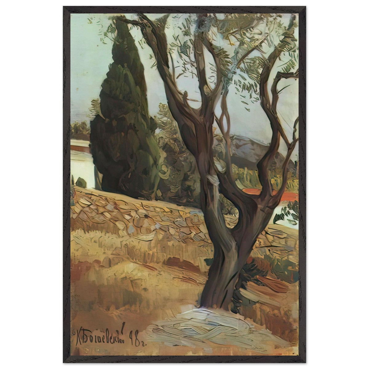 The Crimean landscape by Konstantin Bogaevsky, framed poster