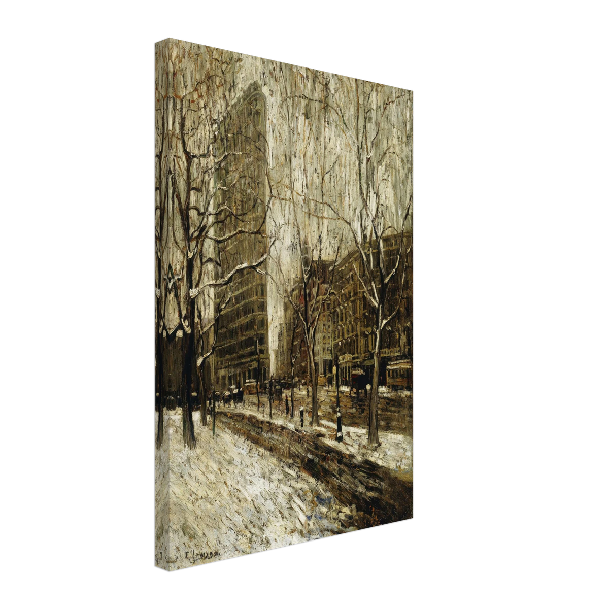 The Flatiron Building, New York by Ernest Lawson, canvas