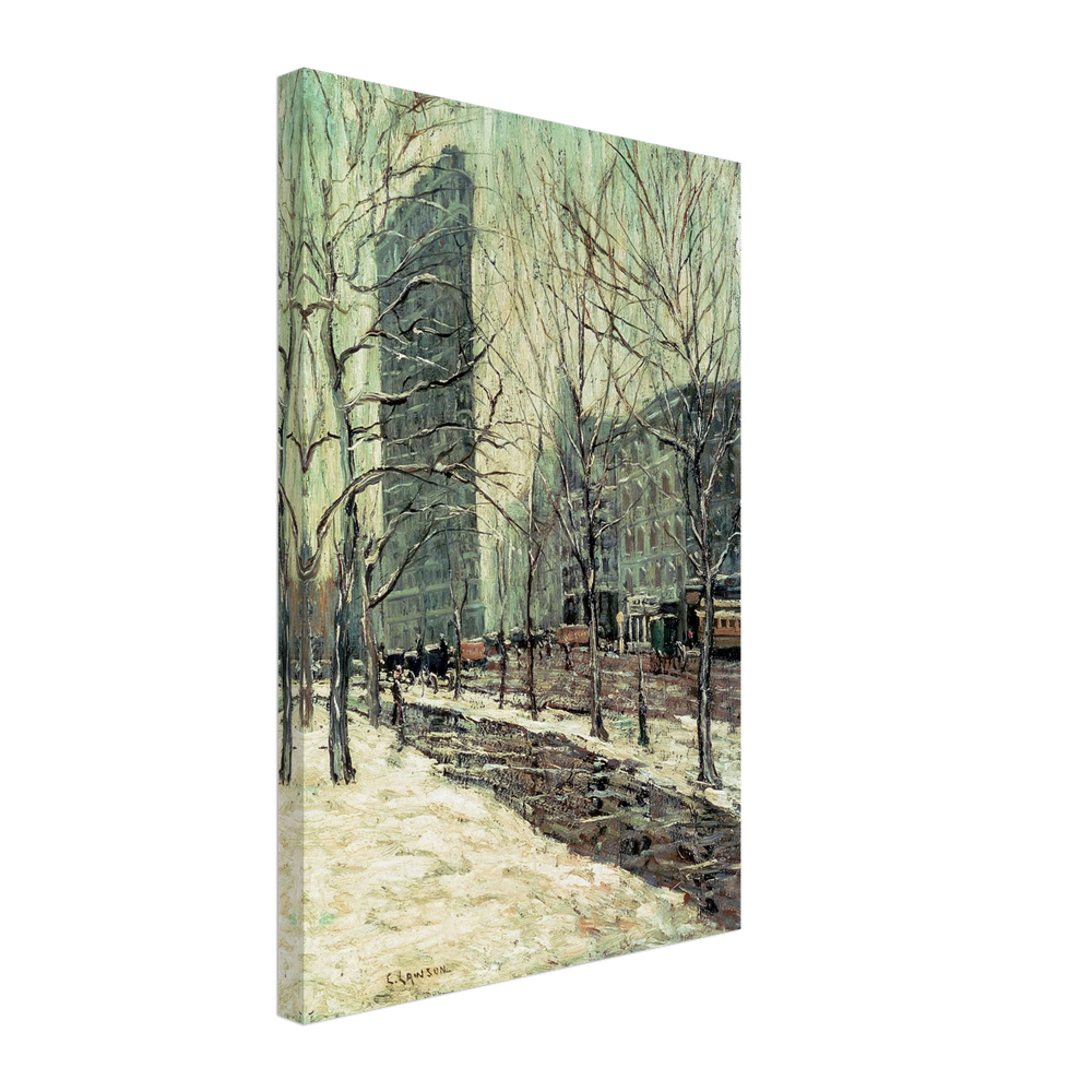 The Flatiron Building, New York by Ernest Lawson, canvas