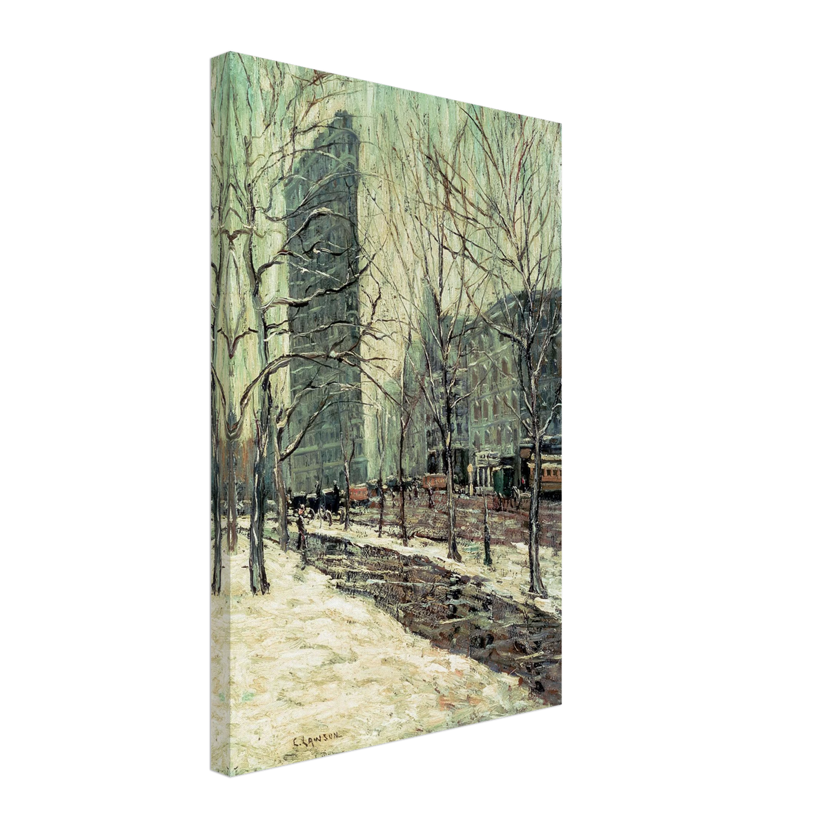 The Flatiron Building, New York by Ernest Lawson, canvas