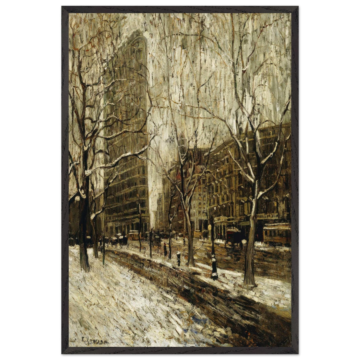 The Flatiron Building, New York by Ernest Lawson, framed poster