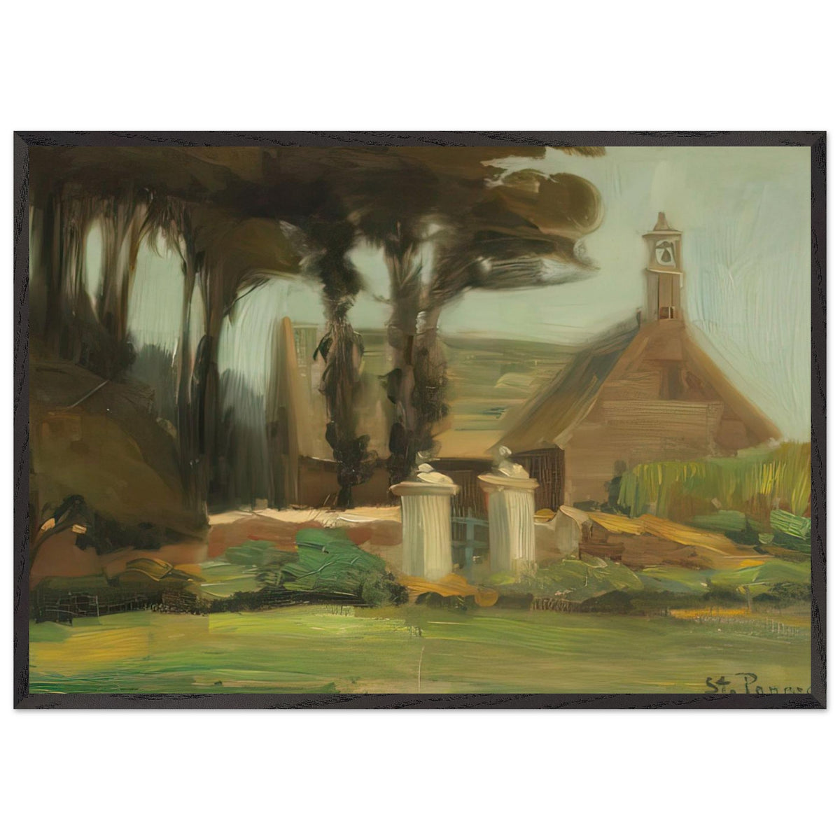 The Garden of Finistere Chapel by Stefan Popescu, framed poster, view 3