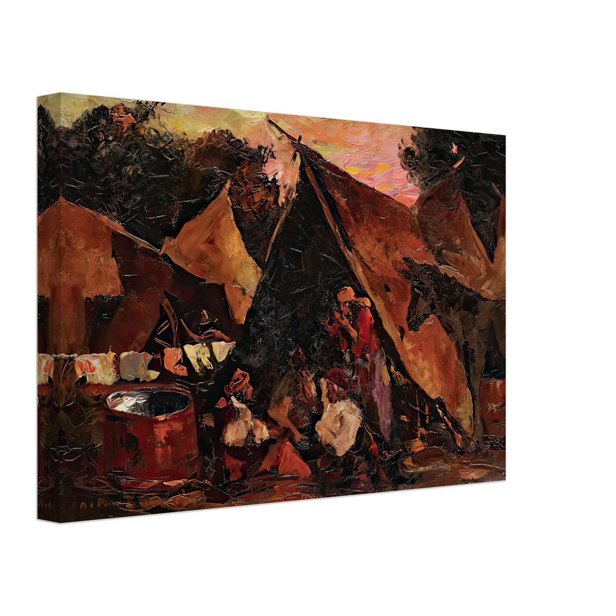 The Gipsy Tent by Octav Bancila, canvas, view 2