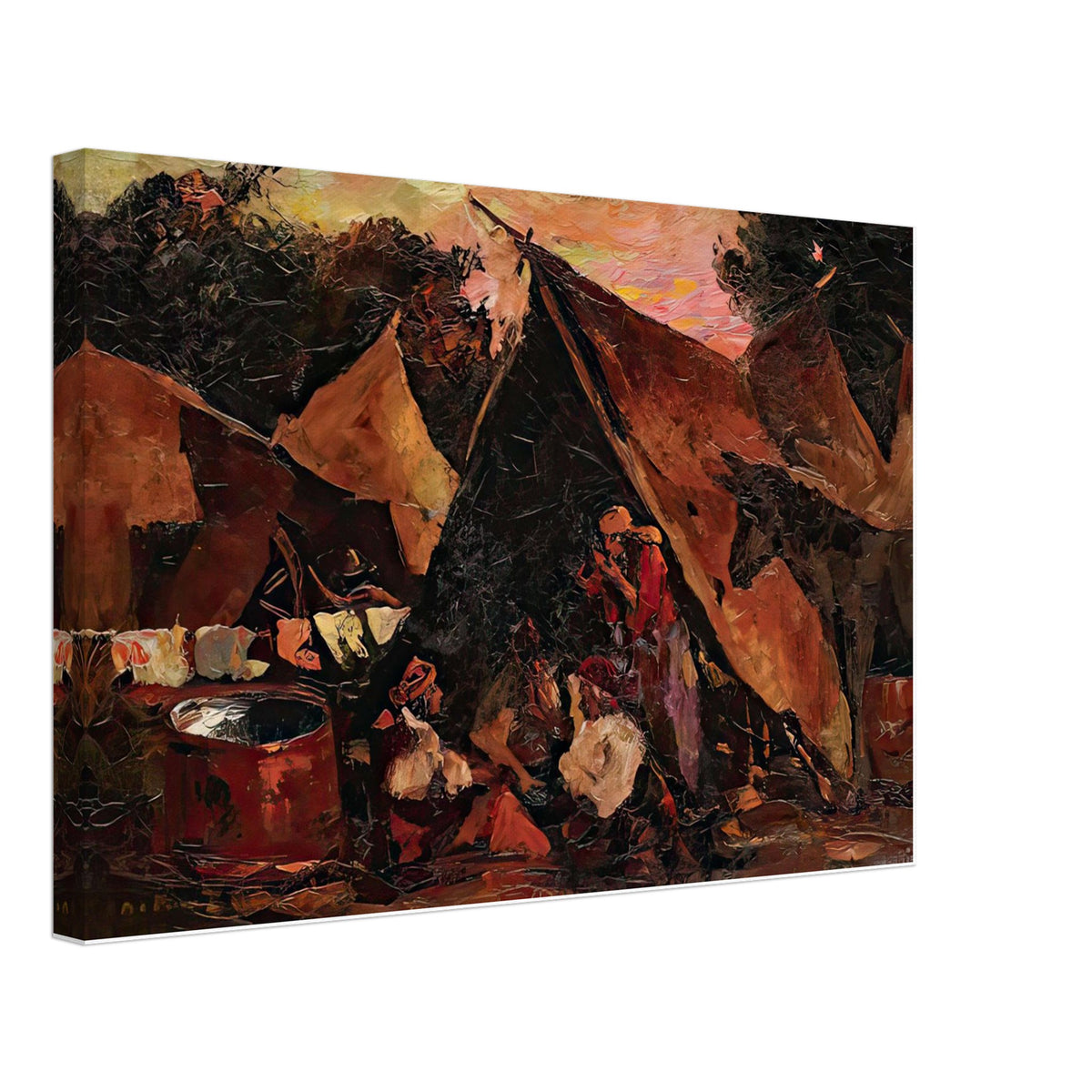 The Gipsy Tent by Octav Bancila, canvas