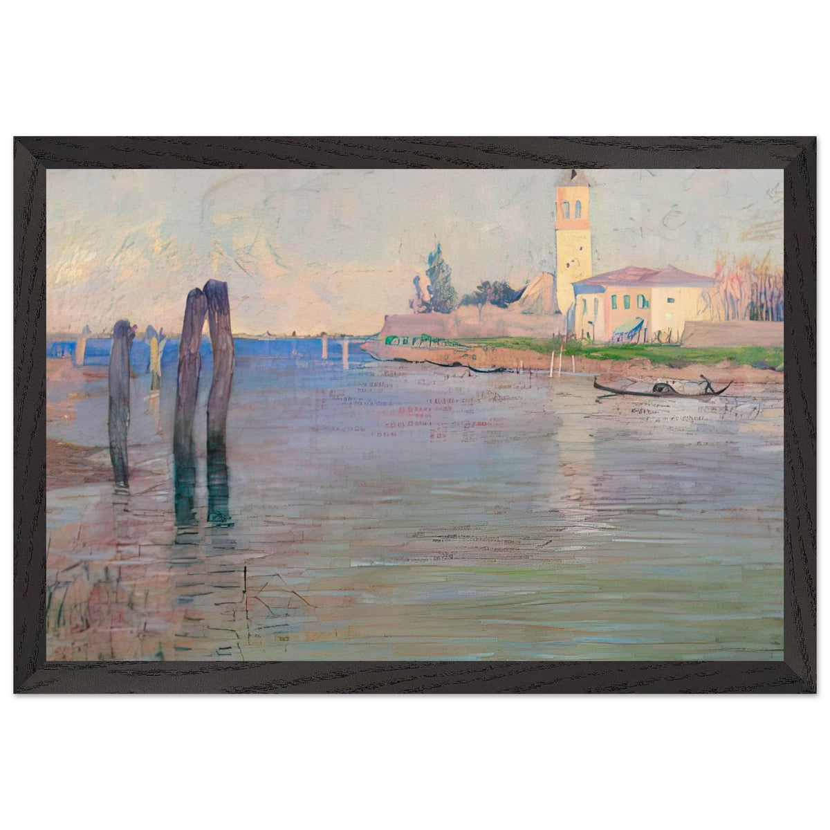 The Gondolier, Venice by Guy Rose, framed poster, view 2