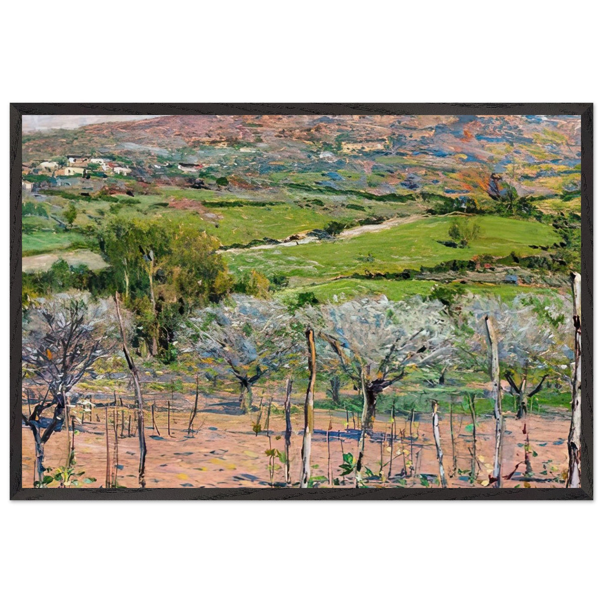 The Green Fields of Tobbiana by Galileo Chini, framed poster