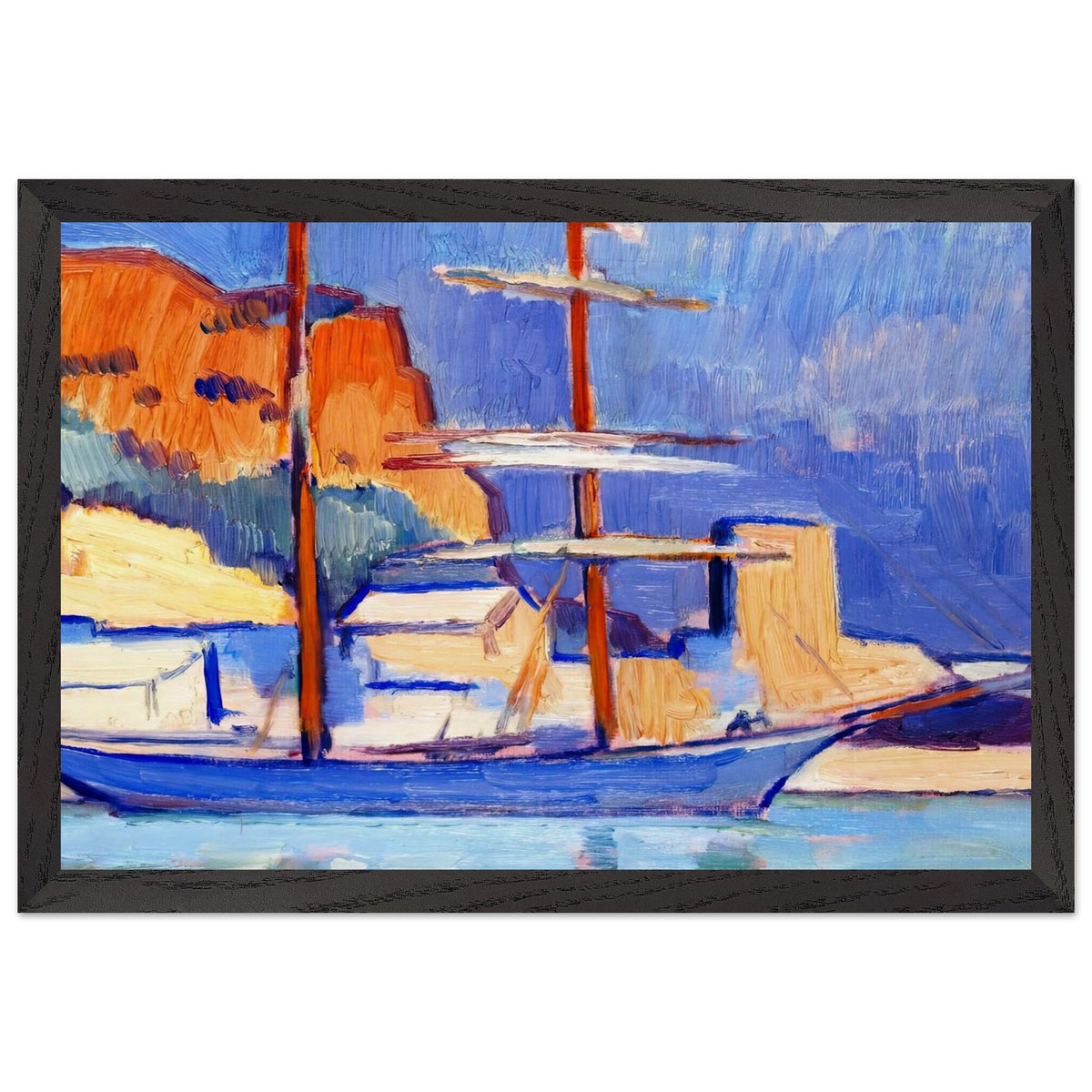 The Harbor at Cassis by Samuel Peploe, framed poster, view 2