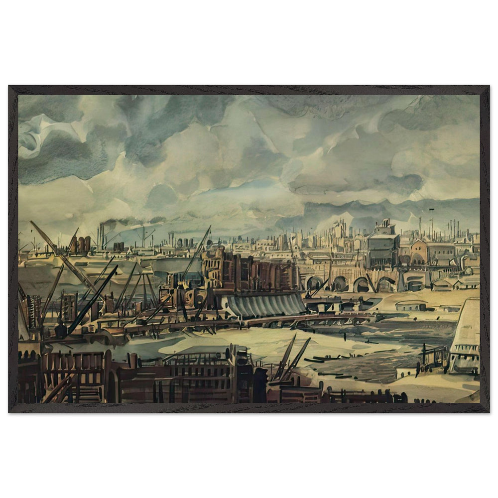 The Industrial Building by Konstantin Bogaevsky, framed poster