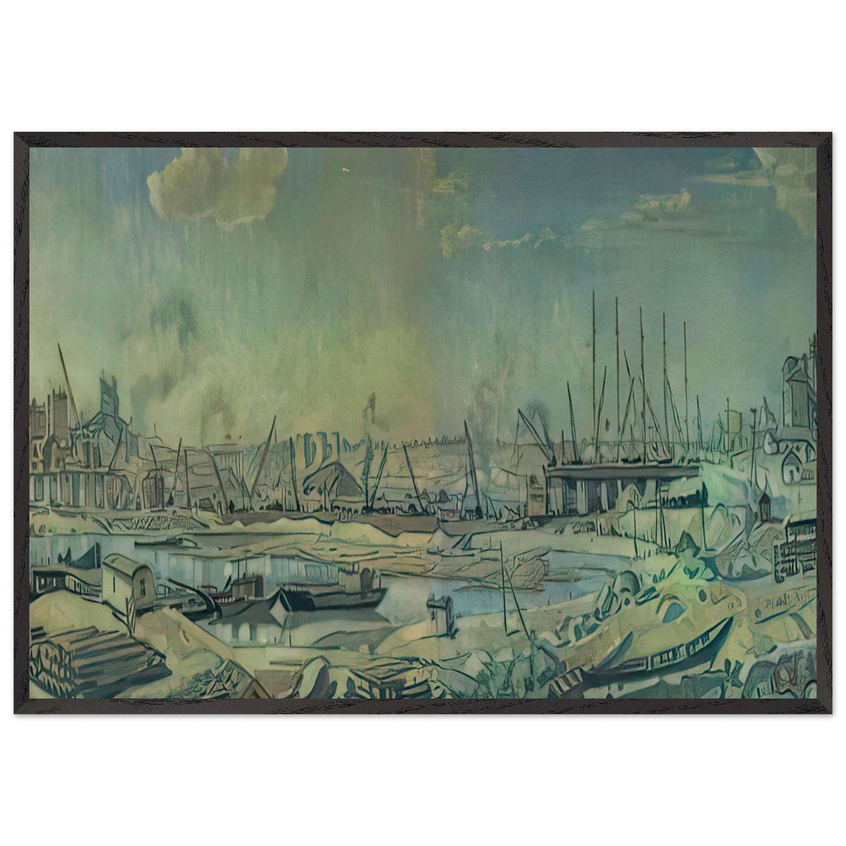 The Industrial Landscape by Konstantin Bogaevsky, framed poster, view 3
